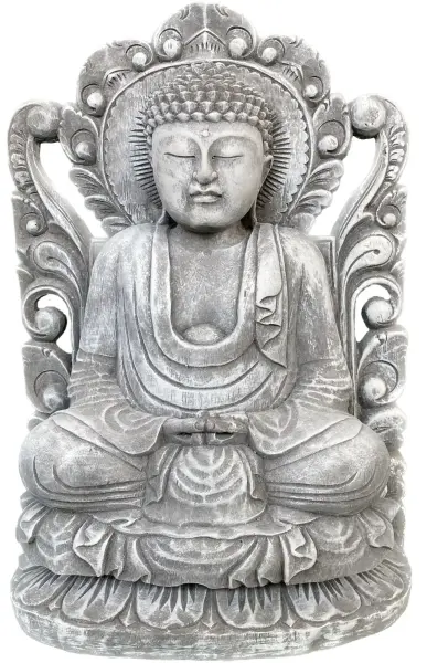 Product image 4 of the product “Bodhi - Buddh, seated in front of relief, 52 cm H | cast stone ”